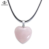 ROYALBEIER Hexagonal Column Necklace Natural Crystal Stone Tiger Eye Pendant Leather Chains Necklace For Women Jewelry