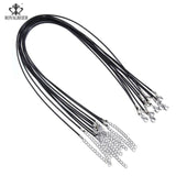 ROYALBEIER Hexagonal Column Necklace Natural Crystal Stone Tiger Eye Pendant Leather Chains Necklace For Women Jewelry